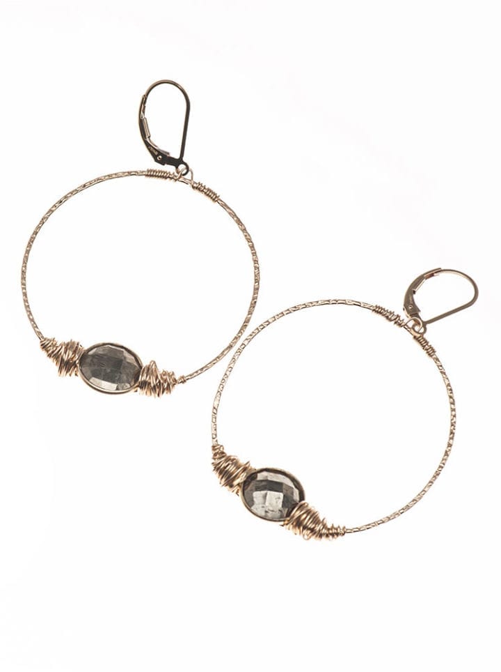Wrapped Pyrite Hoops