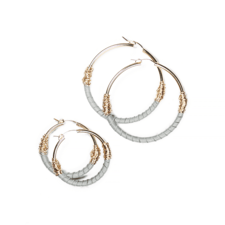 Storm Leather Wrapped Classic Hoops