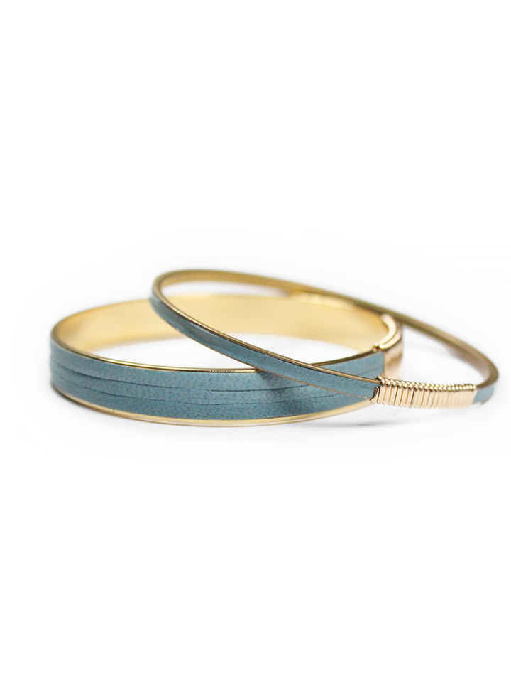 Sage Channel Bangles - 14k gold filled handcrafted jewelry