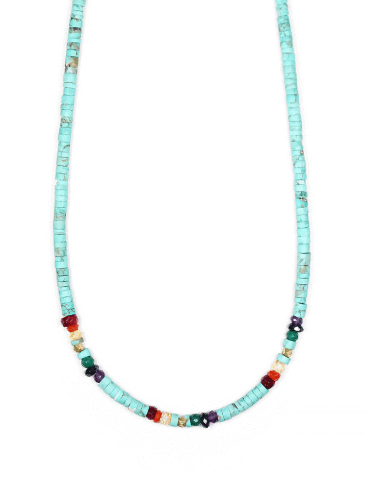 Turquoise-Rainbow-Choker-Necklace