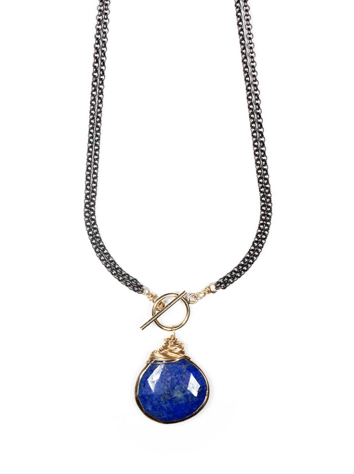 Lapis Togge Necklace Can be Worn two lengths