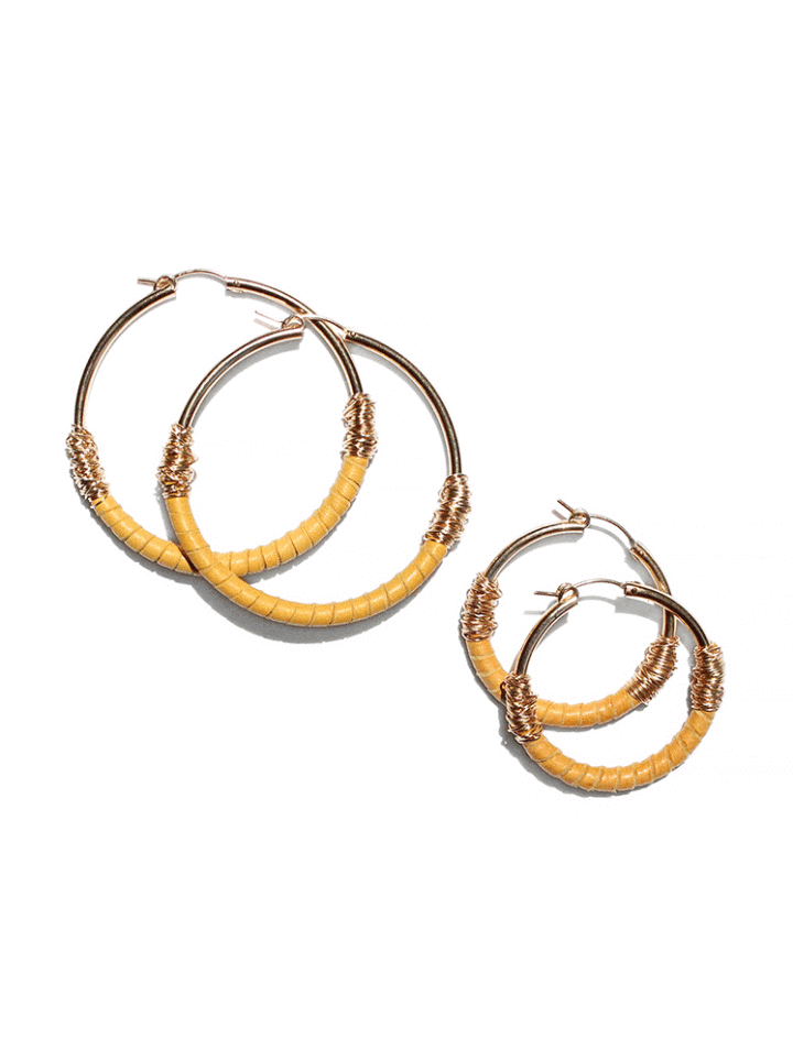 Saffron Large and Medium Classic Hoops | Handcrafted fine jewelry bloom jewelry
