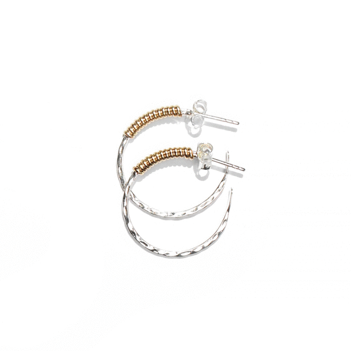 Gold & Silver Small Eclipse Hoops | Bloom Jewelry handcrafted in USA
