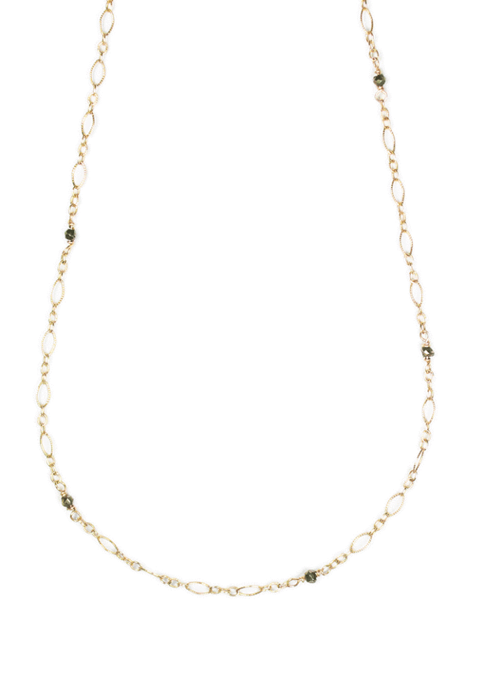 Pyrite 14k Gold Filled Layering Necklace Handcrafted in Denver, CO
