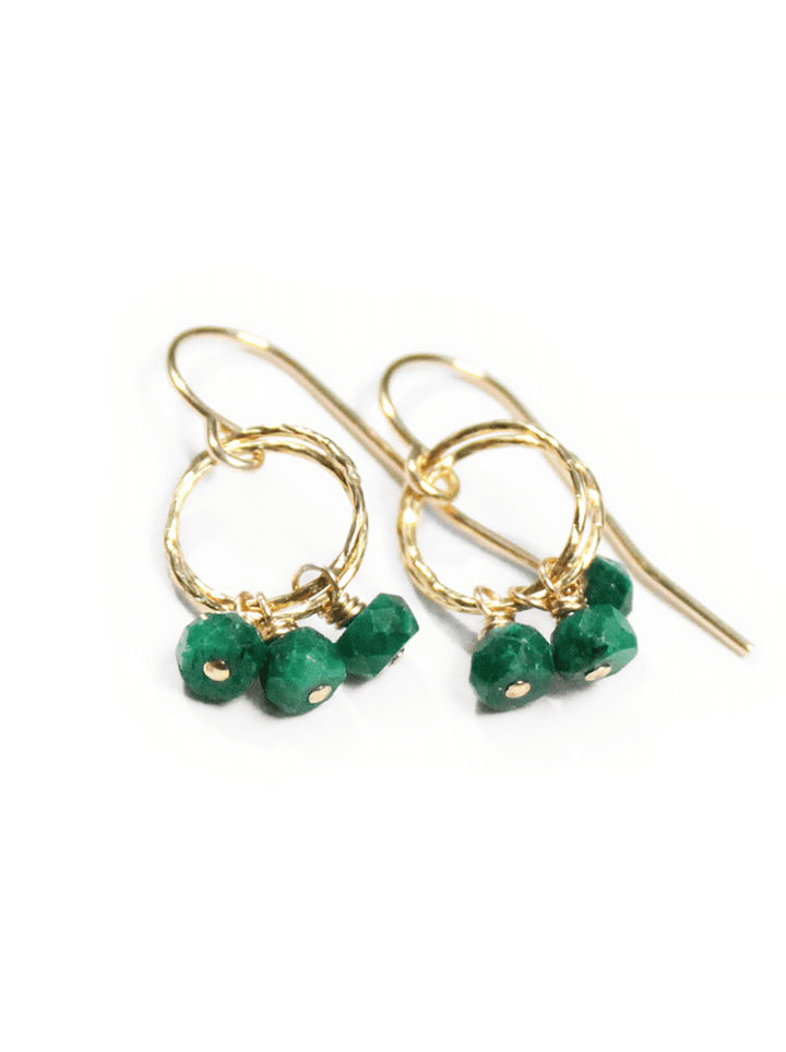Emerald Rondelle Stardust Earrings Handcrafted Jewelry Made in Denver, CO