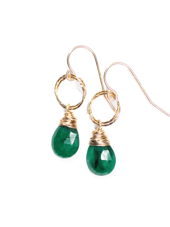 Emerald Stardust Drop Earrings Bloom Jewelry Handcrafted Earring