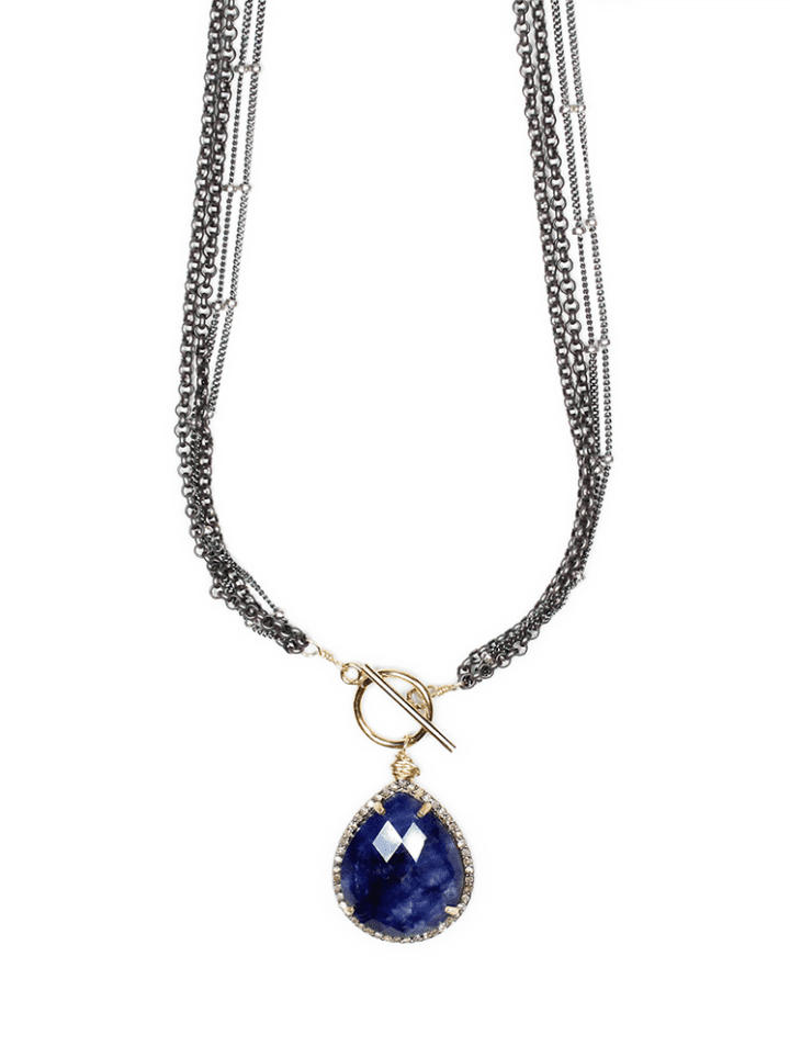 Sapphire & Diamond Necklace | September Handcrafted Birthstone Jewelry