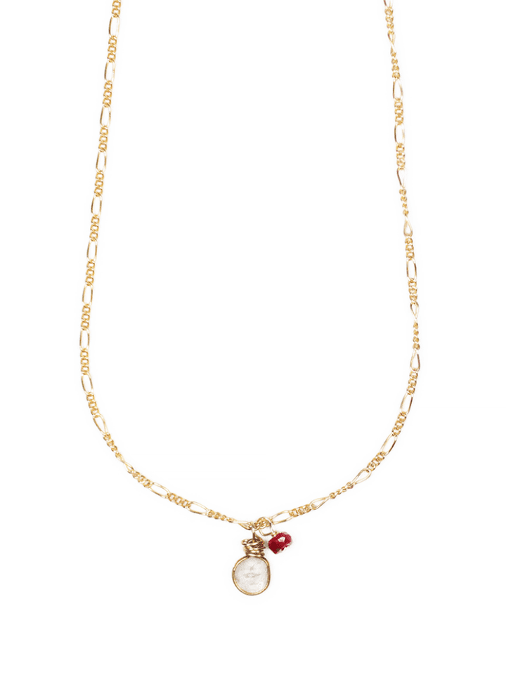 Ruby Diamond Slice Figaro Necklace | Bloom Jewelry Lifetime Guarantee