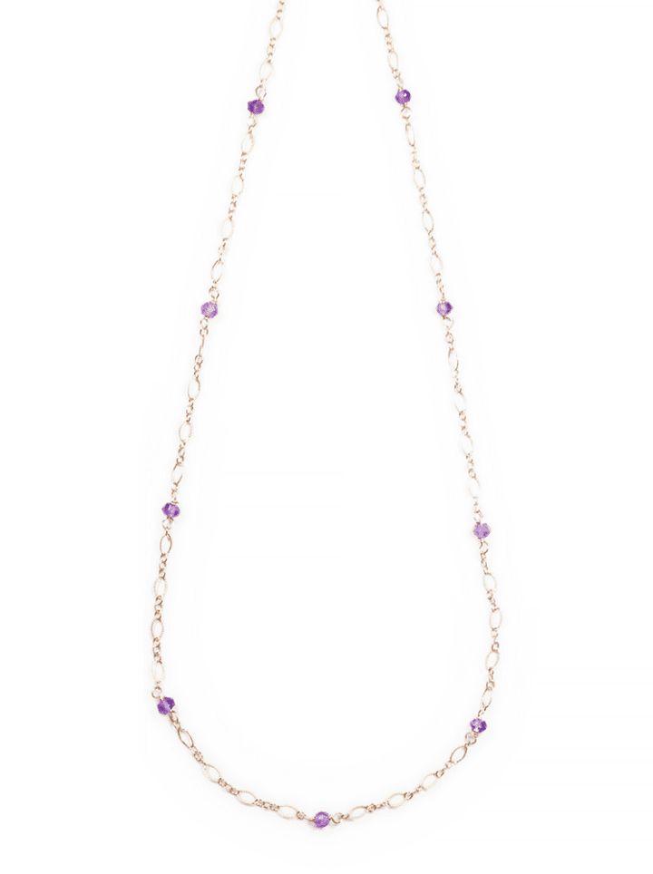 Amethyst Gold Filigree Layering Necklace | Bloom Jewelry Handcrafted in Denver, CO.