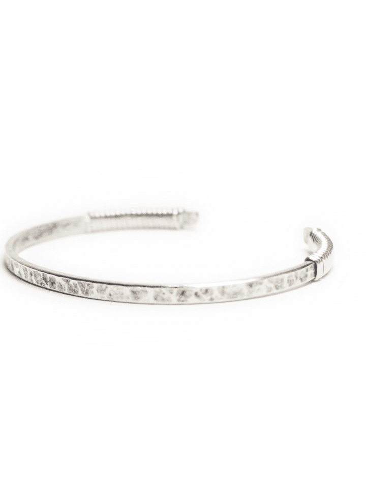 Sterling Silver Double Wrapped Hammered Cuff